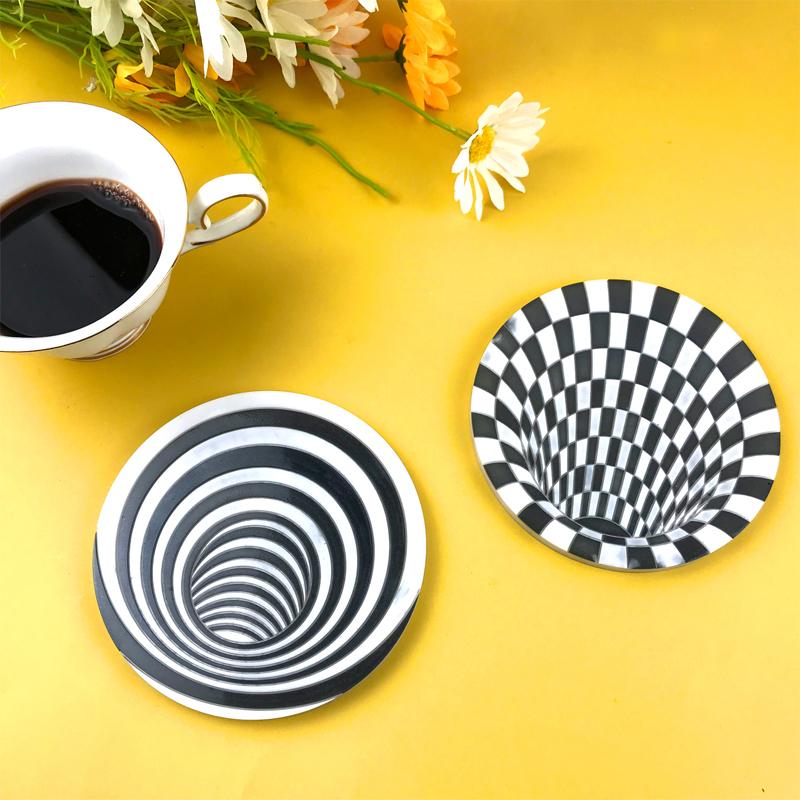 Visuelle Falle Untersetzer mit 3D-Spiralmuster
