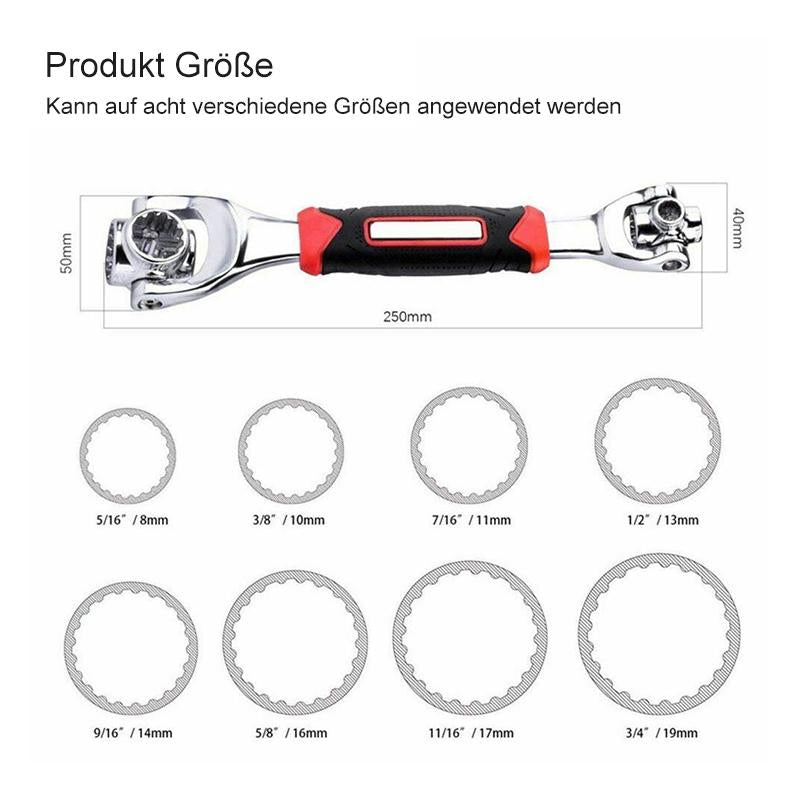 🛠️Auto-Essentials🛠️52 in 1 Universal 360° drehbarer Kopf Gummigriff Steckschlüssel