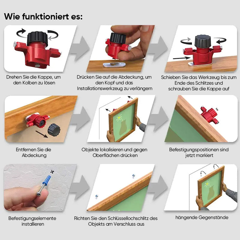 😮Messender schraubenloser Wandbohrsucher mit Libelle👍