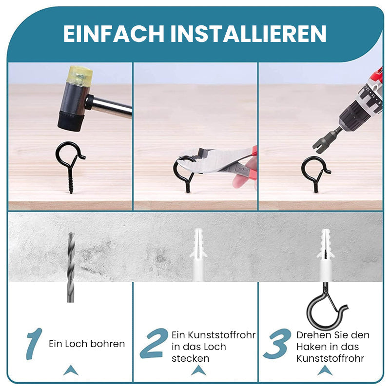 Quadratische Karabinerhaken zum Aufhängen