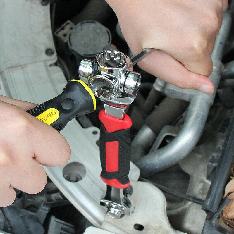 🛠️Auto-Essentials🛠️52 in 1 Universal 360° drehbarer Kopf Gummigriff Steckschlüssel