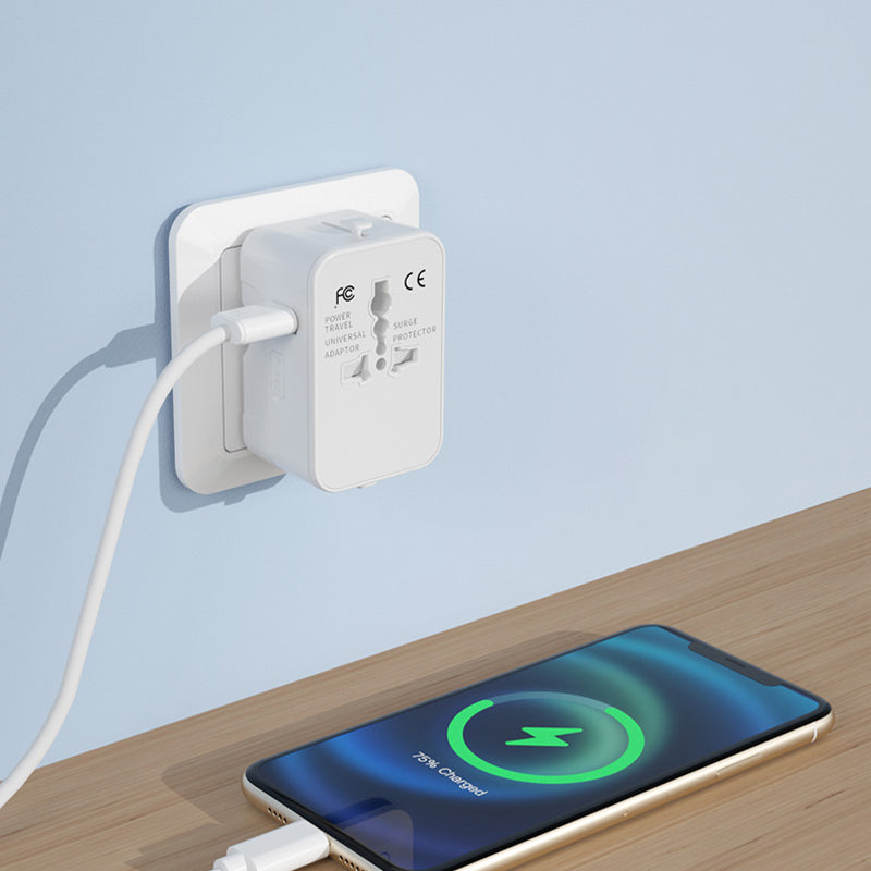 Universeller Reiseadapter mit zwei USB-Anschlüssen